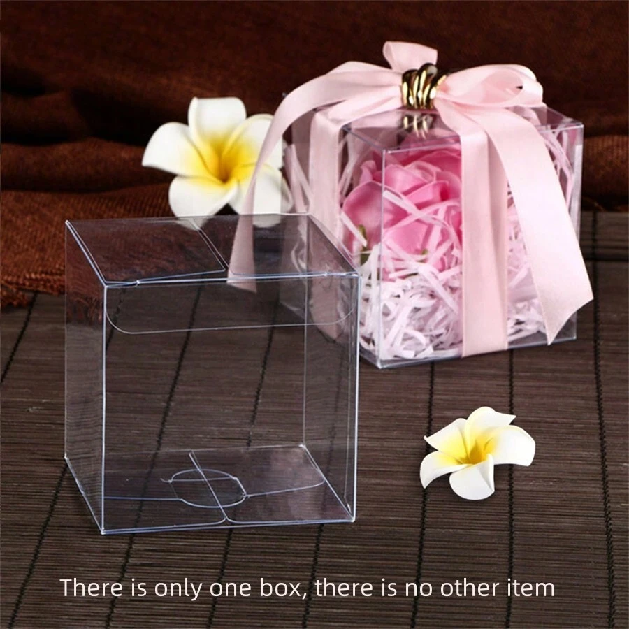10pcs/Set Transparent Gift Packing Box, Pvc Clear Storage Square Container Valentine Day