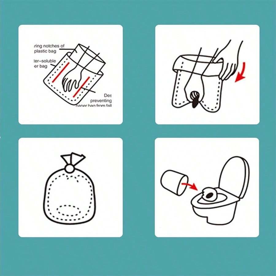 30pcs 1pack Double Layer Portable Pet Waste Bag For Dogs & Cats, One