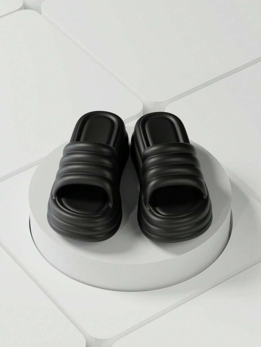 7,0 cm dicke EVA-Pantoffeln für Frauen zum Tragen im Freien, einfache Stil, einfarbig, rutschfest, erhöht die Höhe, geeignet für Büro, Zuhause oder Dating im Sommer