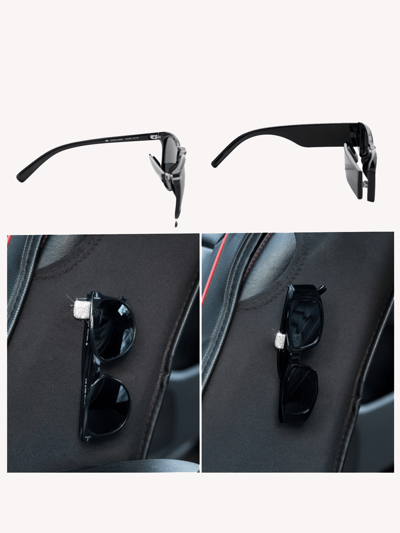 Aluminum Alloy Car Glasses Frame Diamond Car Glasses Clip