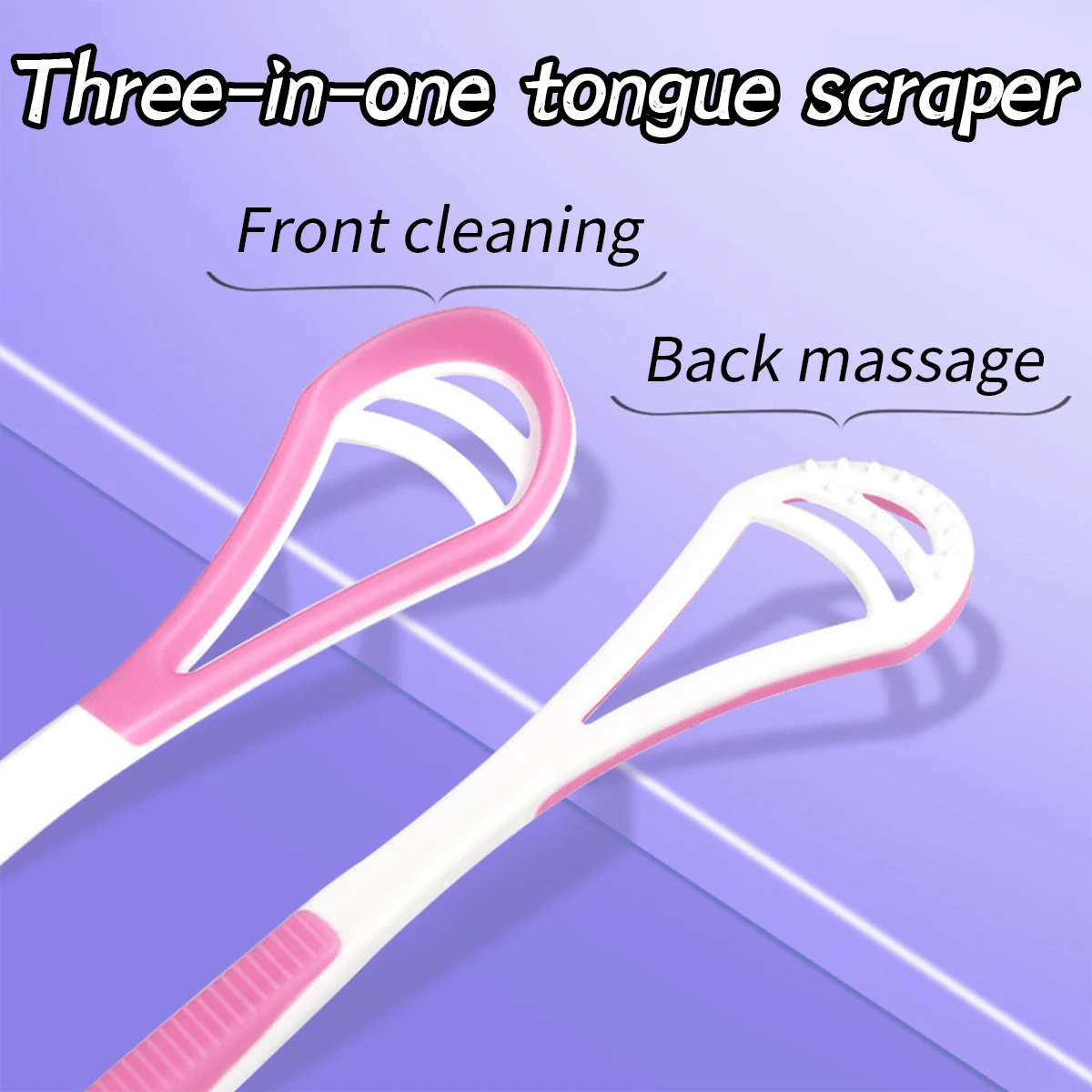 1pc Portable Dual-Sided Tongue Cleaner, Oral Care Tool To Remove Tongue Coating, Prevent Oral Odor, Clean Food Residue, Enjoy Fresh Mouth, Suitable For Men & Women, Great For Travel, Camping, Daily Cleaning, Birthday/Holiday Gift For Loved Ones