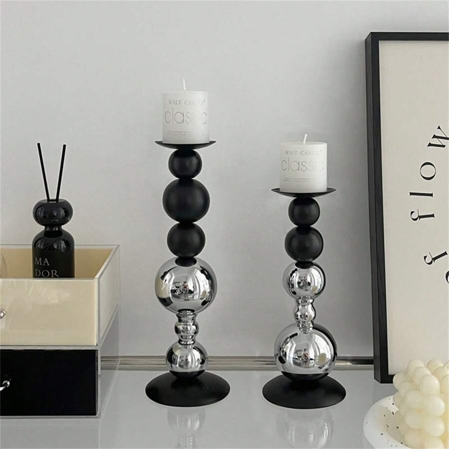 1 pieza Candelabro de vela aromática de lujo ligera, ornamentos de mesa de comedor retro romántico, accesorios para cena a la luz de las velas, decoración simple del hogar para Halloween, tenebrosa, otoño, festival, Navidad, invierno, fiesta, decoración de habitación, regalos