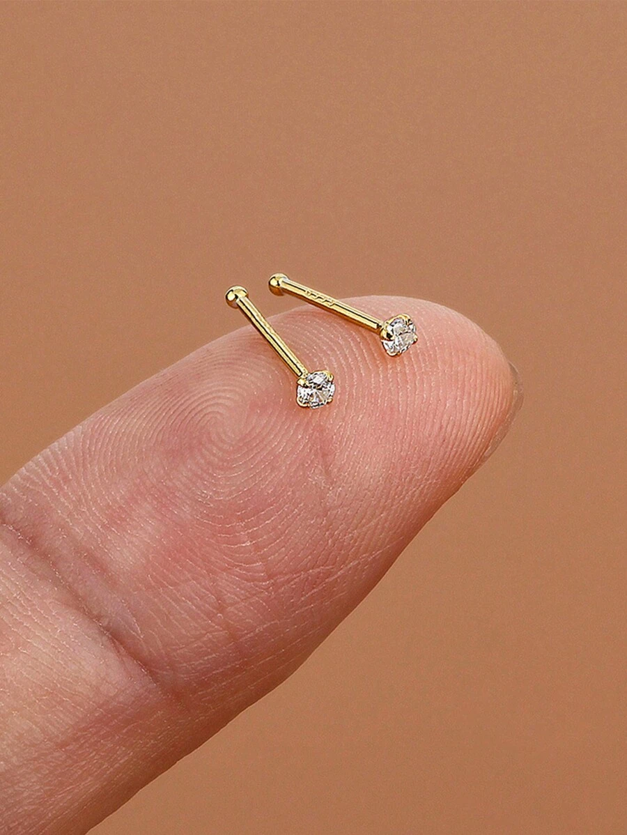 1 Pair S925 Sterling Silver Simple Stud Earring For Woman Daily Decoration Fine Earrings 18K Gold Plated Fine Jewelry Suitable For Anniversary Wedding Gift