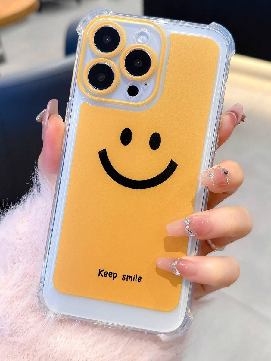 Smiling Face Patterned Phone Case Compatible With Iphone