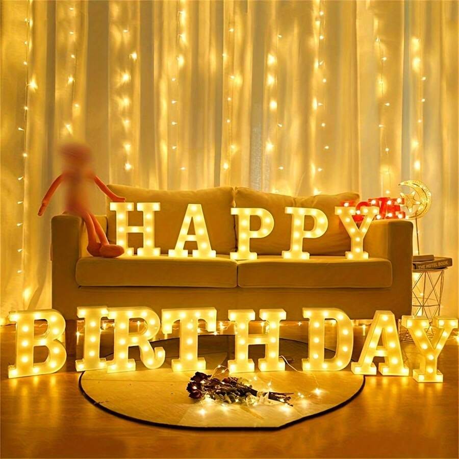 1 pièce Grande lettre lumineuse LED de 21,8 cm, lumière de numéro, convient pour un anniversaire, une demande en mariage, un mariage, la décoration de Noël. Meilleurs cadeaux