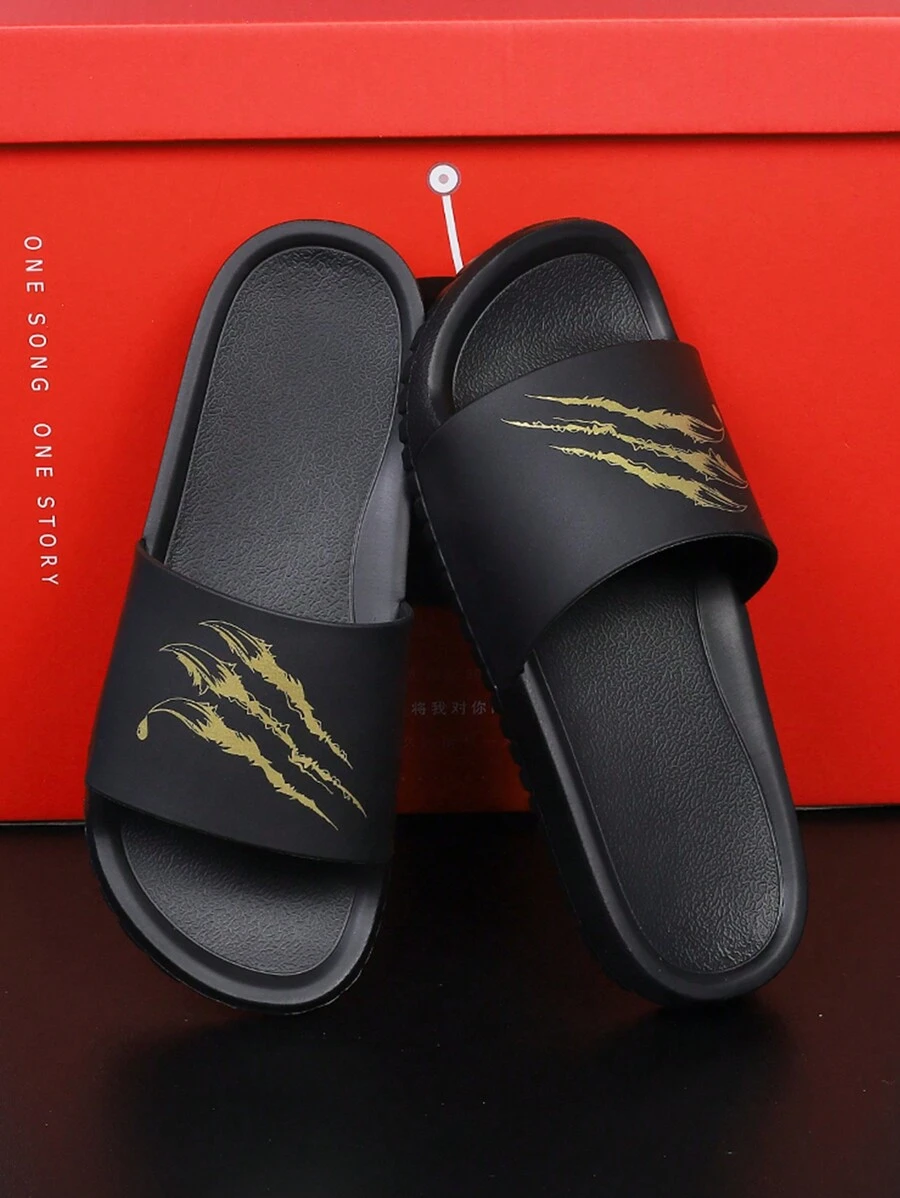 Zapatillas De Moda Para Hombre Con Diseño De Garra De Dragón, Cómodas Sandalias Antideslizantes, Adecuadas Para El Hogar Y La Playa