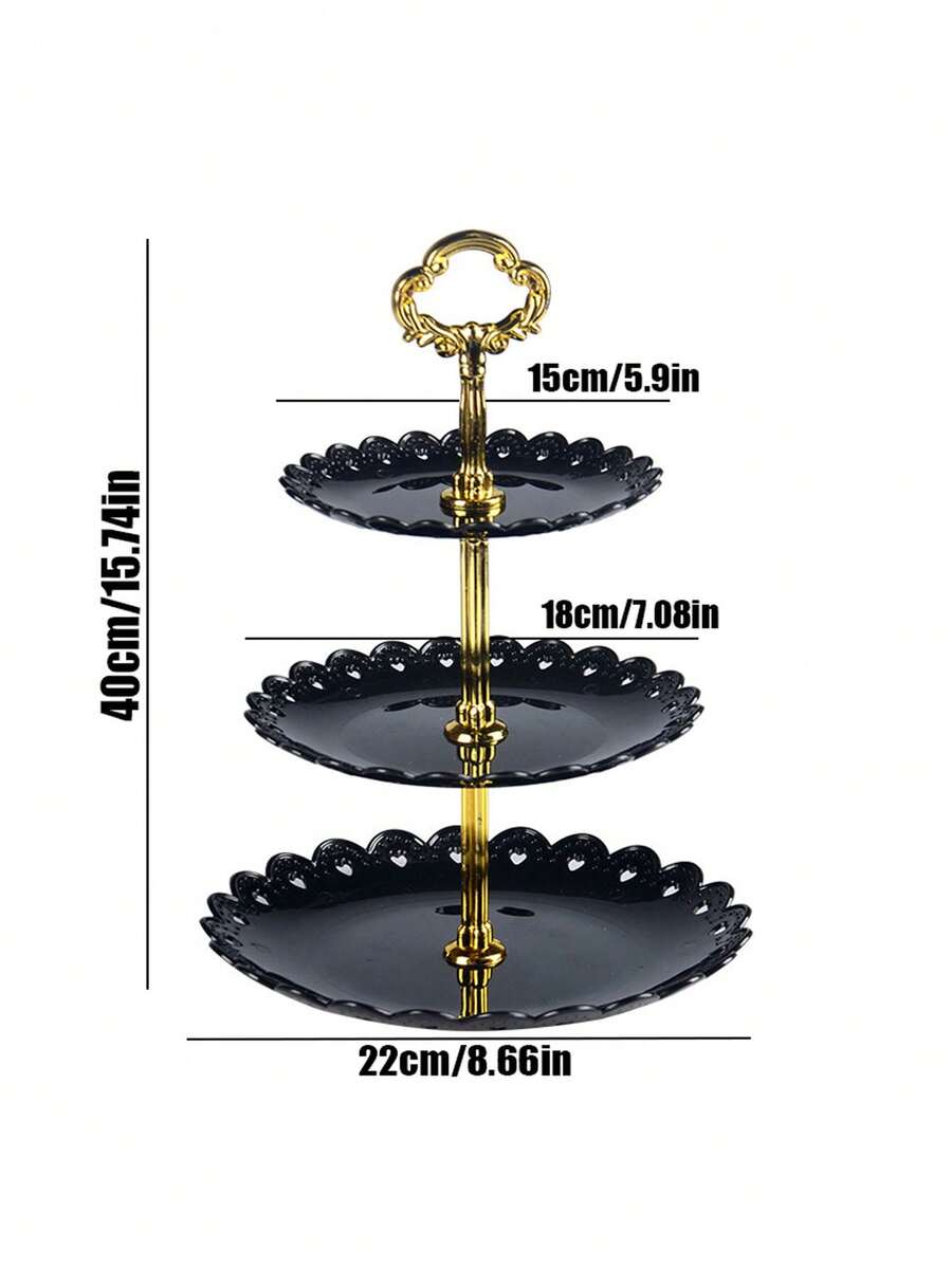 2pcs/Set 2 Tier Dessert Stand With Handle, Plastic Cupcake Display