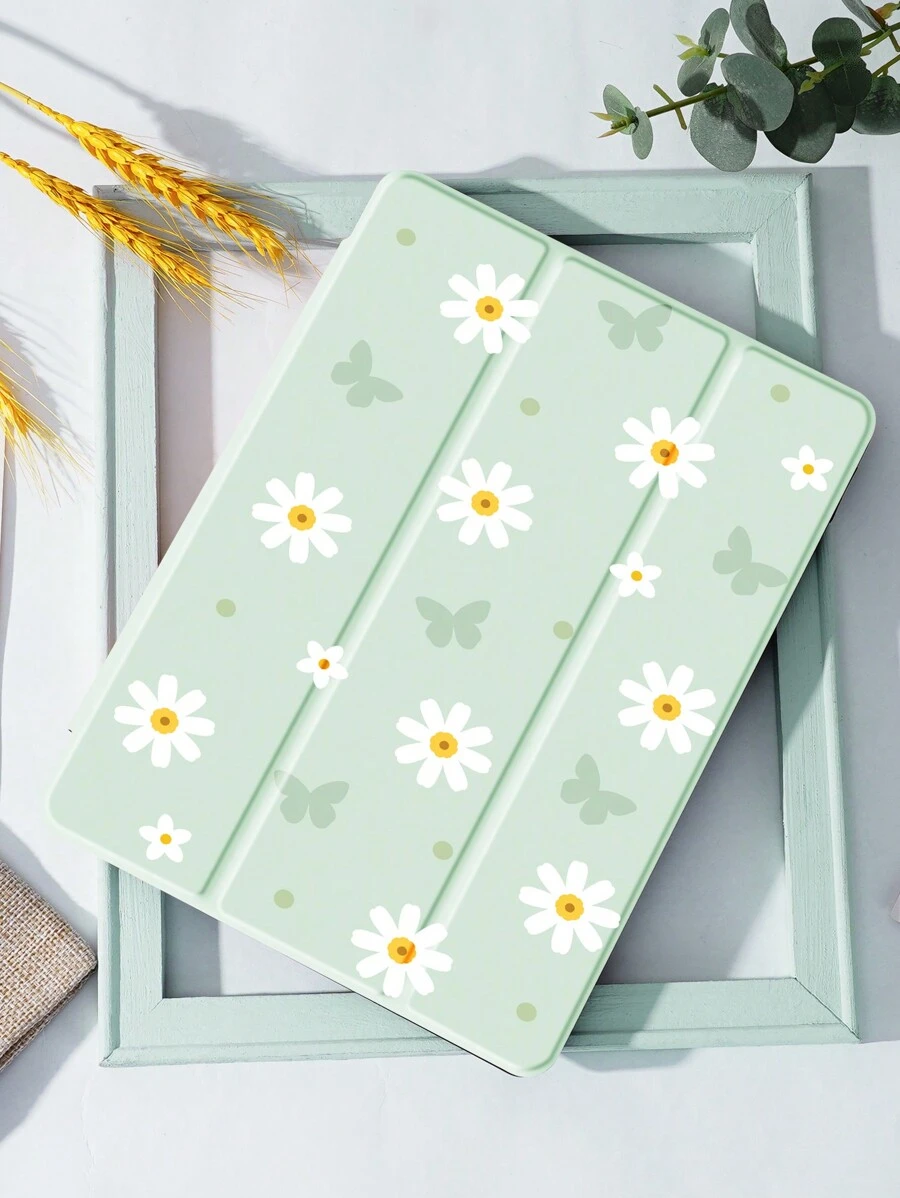 Funda con diseño de flores de verano compatible con iPad New iPad Air4/5 de 10.9 pulgadas, para la tableta, con soporte para lápiz, compatible con la función de dormir/despertar automática