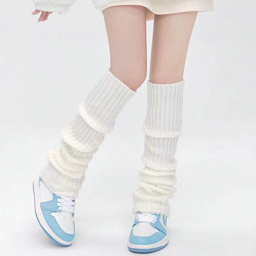 1 Par De Cubrepiernas Blancos Y Elegantes Para Niños Grandes Con Calcetines Largos Estilo Jk Por Encima De La Rodilla Para Uso Diario