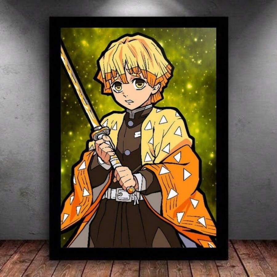 Quadro - Plaquinha Decorativa - Animes e Mangás - Kimetso no Yaiba - Zenitsu