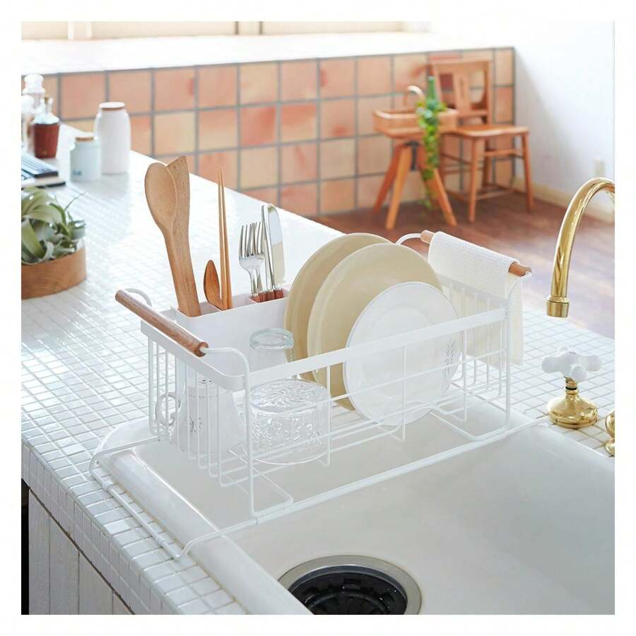 Debao Home 3108 Sink Dish Drainer Rack-Expandable Kitchen Drying Organizer Holder, One Size, White