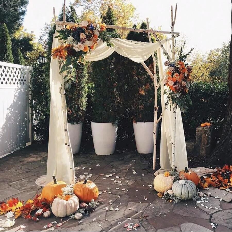 1pc (Width 72cm X Length 550cm) Wedding Arch Draping Sheer Chiffon Curtain For Wedding Ceremony Reception Decoration And Background