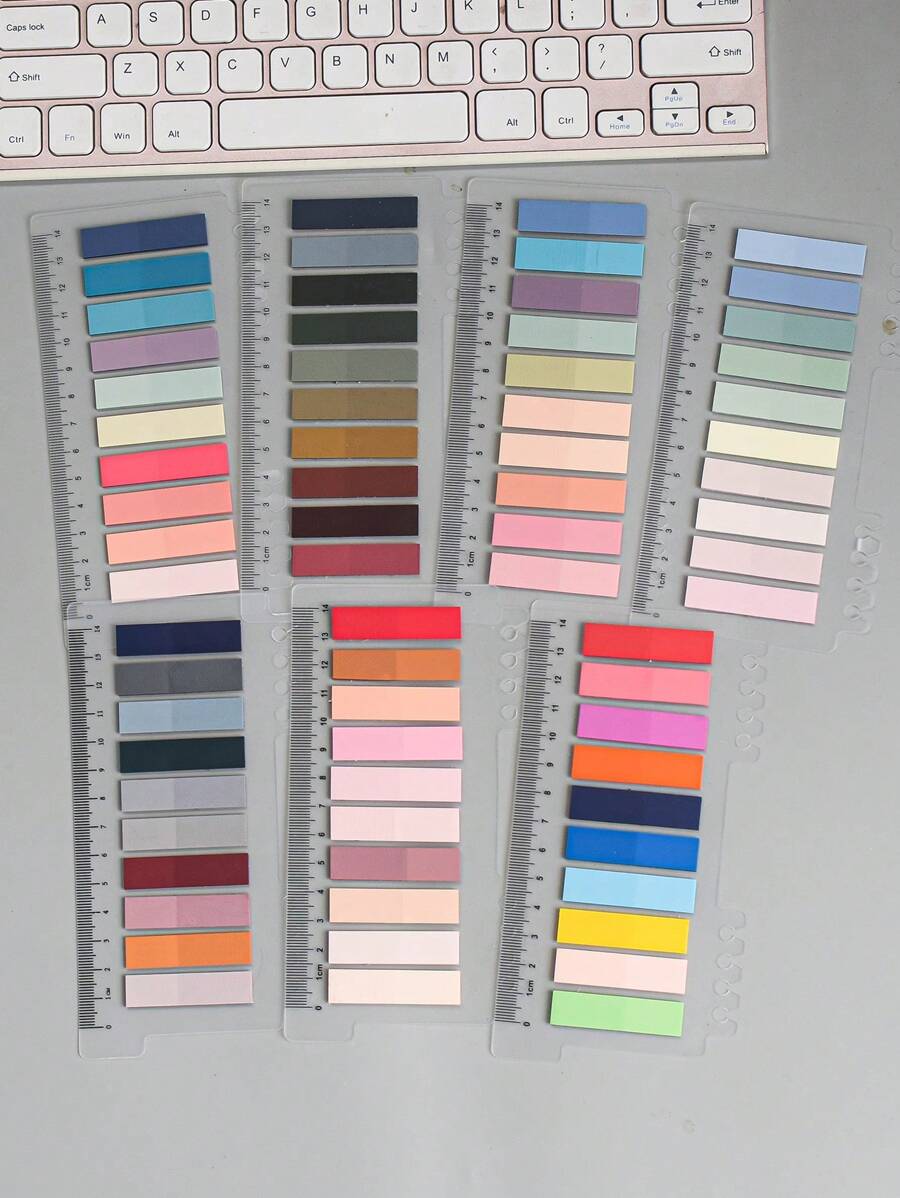 7 tipos de 1400 notas adhesivas para mascotas, pegatinas de índice de color morandi, sueltas, de hoja suelta, frescas y simples, paquetes de 7 juegos de etiquetas adhesivas para clasificación