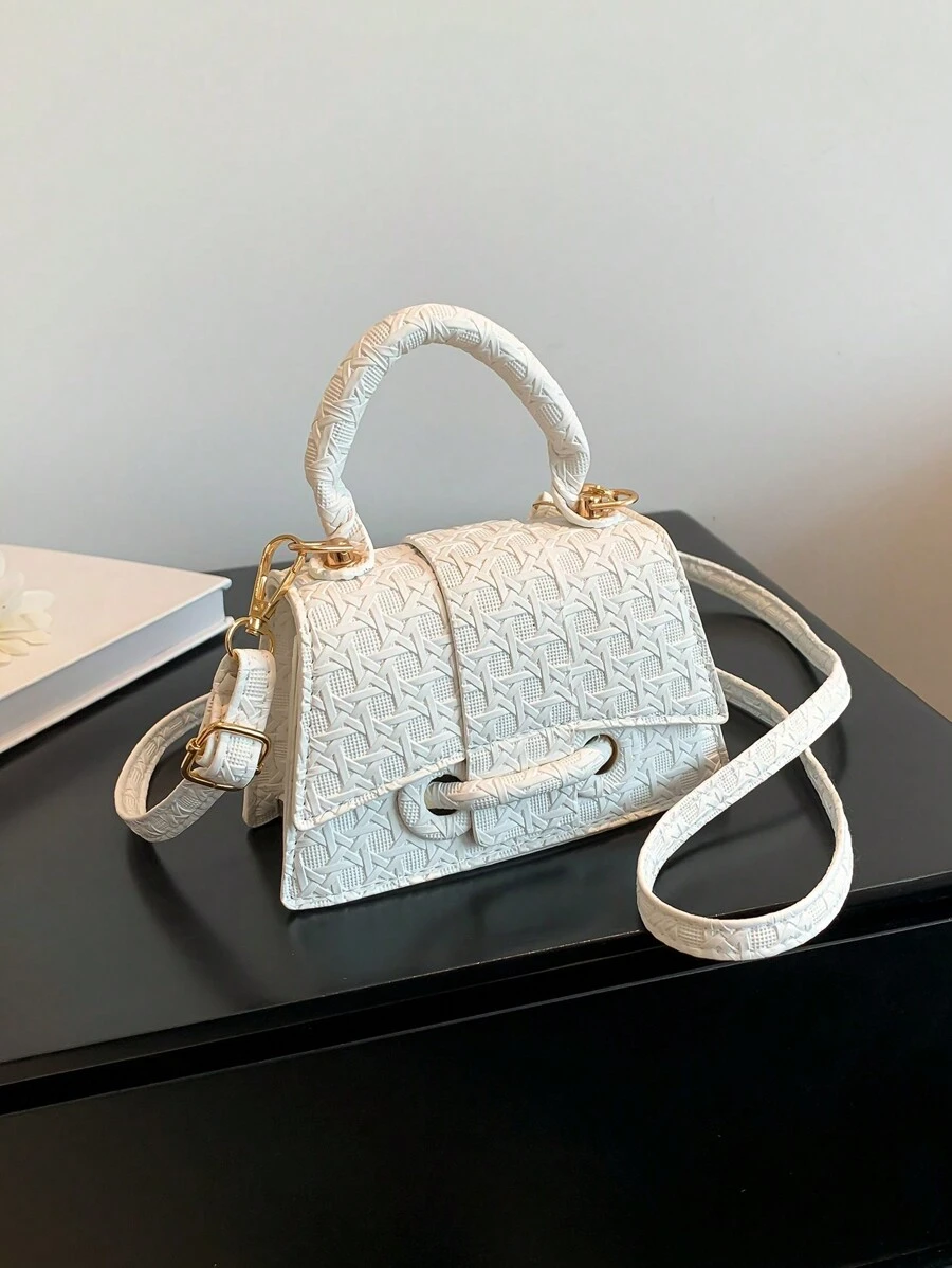 1pc Mini Solid Color Pu Leather Handbag With Flap, Magnetic Top Closure, Detachable Single Handle And Shoulder Strap, Suitable For Daily Wear, Shopping, Vacation In Autumn And Winter