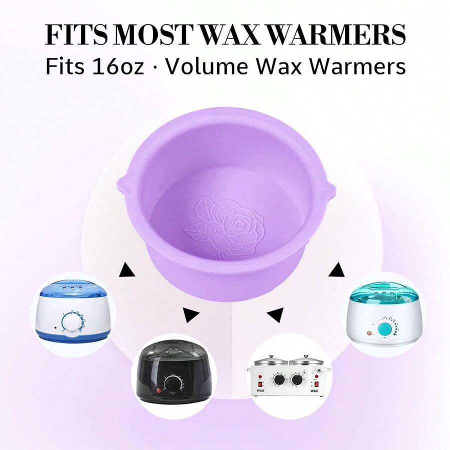 Silicone Wax Bowl Wax Warmer Silicone Bowl Nonstick Wax Pot Reuse Waxing Bowl Single Bowl Purple, Hair Products And Accessories For Barber Salon Beauty Travel Essentials