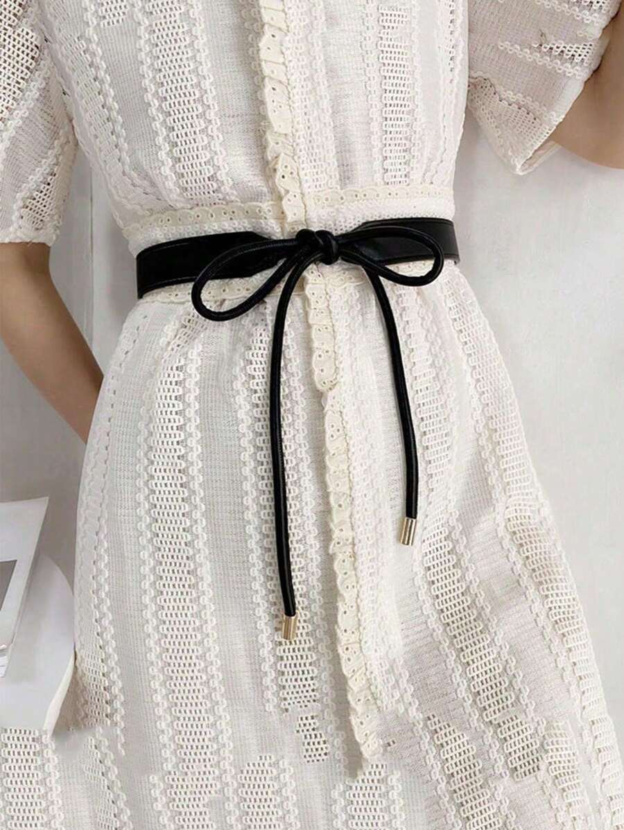 1pc Women's Fashion Design Bowknot Belt, Simple And Versatile, Can Match Dresses, Sweaters, Coats To Highlight The Slim Figure Valentine's Day Valentines