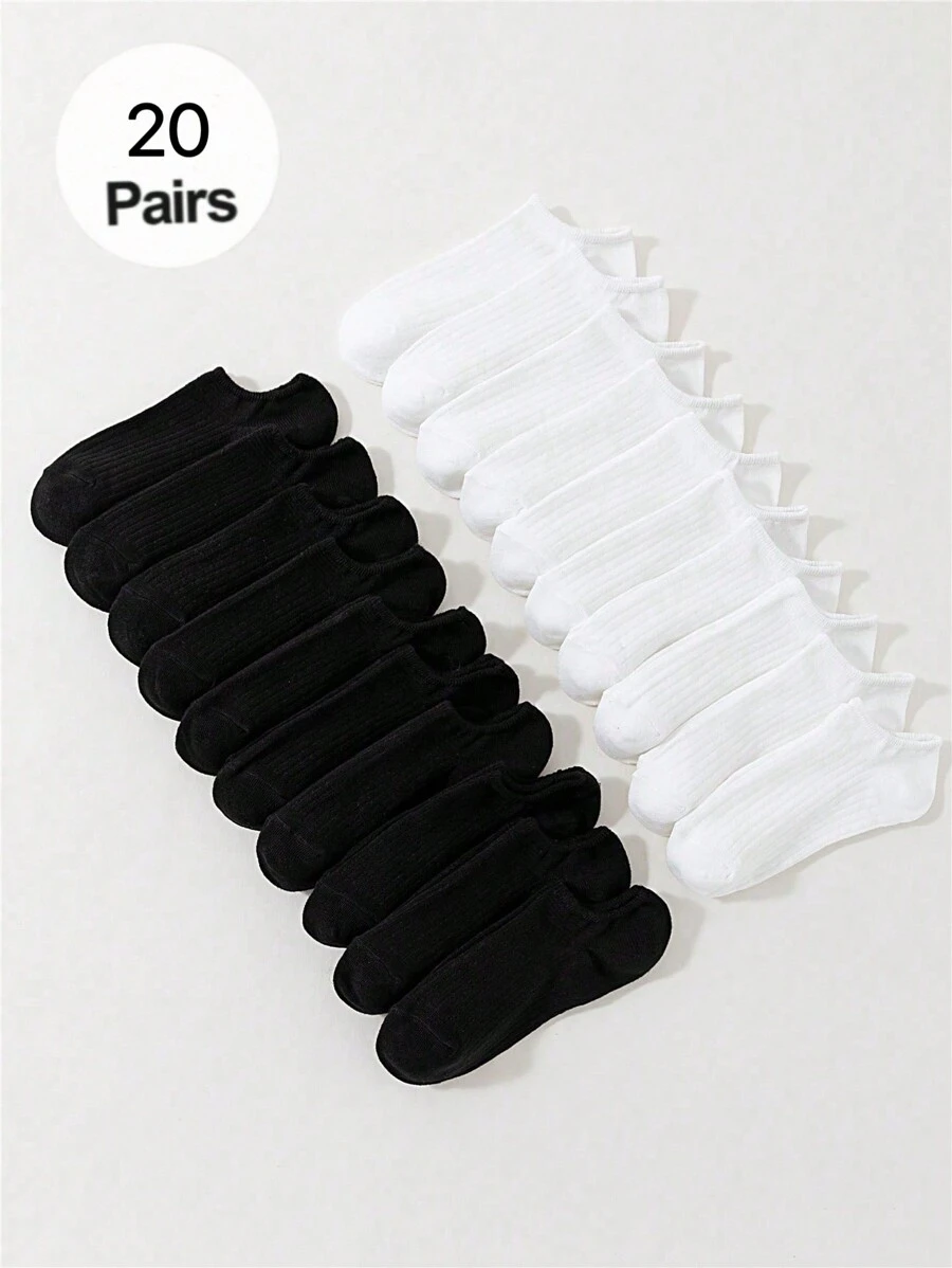 Sanrio 20 Pares De Calcetines Cortos De Corte Bajo Para Mujer Con Patrón De Rayas, Con Absorción De Sudor, Transpirabilidad Y Resistencia Al Olor, Perfectos Para Uso Diario