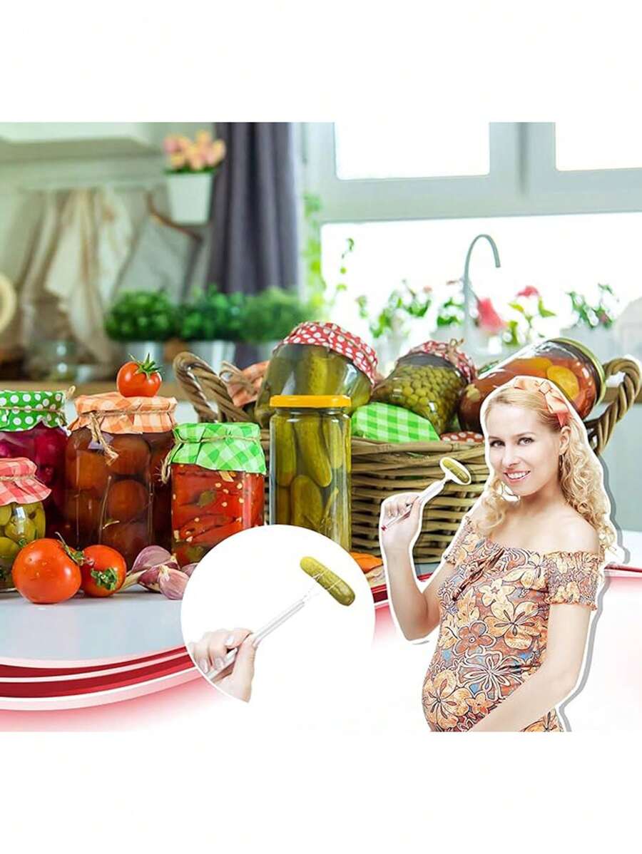 1 Pièce Pince À Cornichons En Acier Inoxydable Et En Plastique, 8 Pouces, Appropriée Pour Saisir