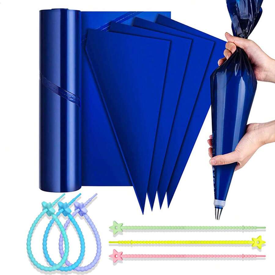 22/50pcs Disposable Piping Bags, 16inch And 21inch Large Pastry Bags, Anti Burst Thicken Cake Decorating Bags Icing Piping Bags For Cake Cupcakes Cookies Frosting(Blue)