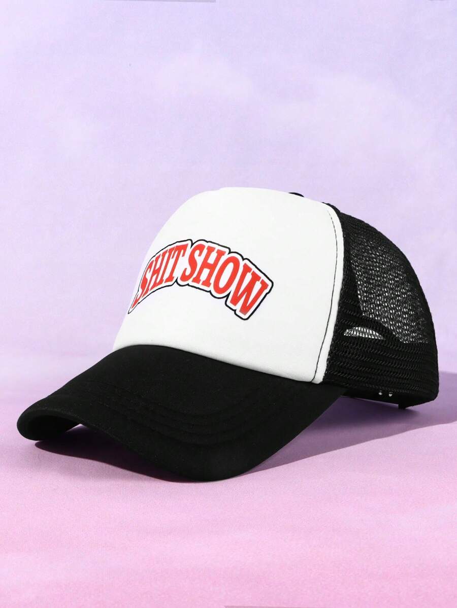 1 pezzo nuovo arrivo unisex "Show" lettera stampa cappello da sole traspirante in rete per autisti di camion, berretto da baseball, adatto per feste e uso quotidiano casual
