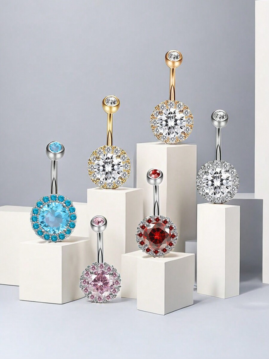 Herzförmiger Dermal Piercing - Titanstahl Mit Zirkonia