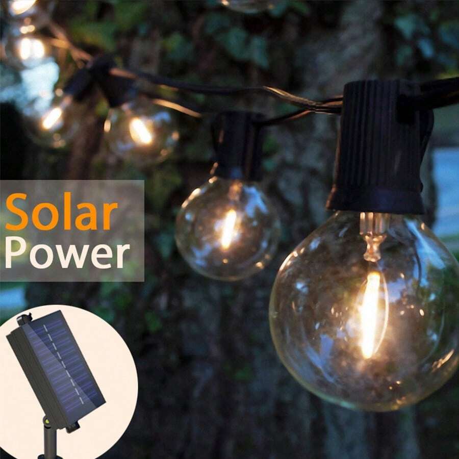 Outdoor Solar Powered Led Light Bulb G40 Plastic Shell Shatterproof, Waterproof, Perfect For Wedding, Camping, Party Decoration, Coffee Shop Lighting Outdoor Lights Fairy Lights, Solar Christmas Lights, Christmas Lights Outdoor, Solar Lights Outdoor