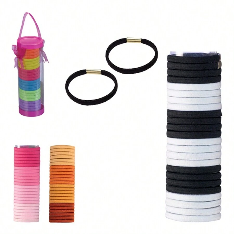 Elastico De Cabelo Color 24Pcs No Tubo P