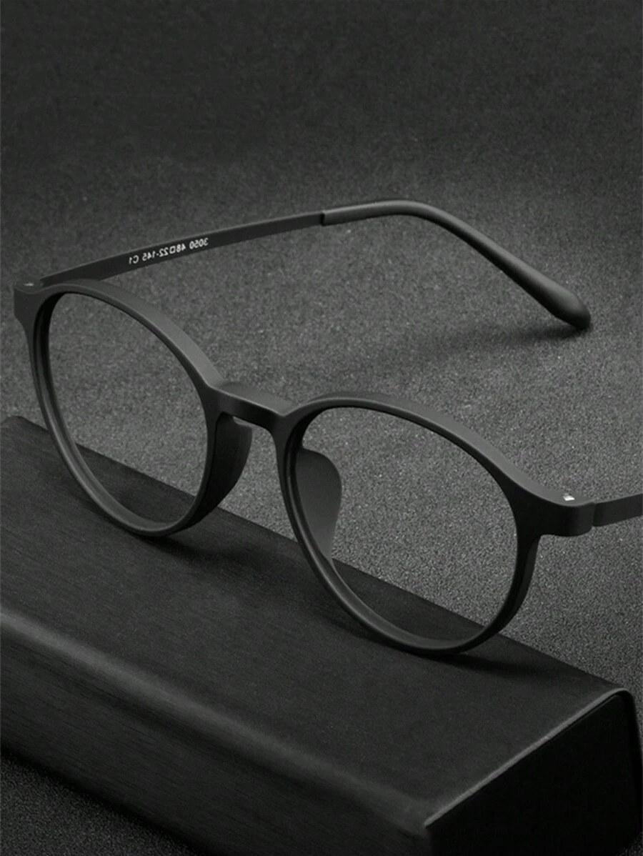 Ultra Light Rubber-Titanium Round Professional & Anti-Radiation Glasses For Men, Fashionable Round Frame Clear Glasses Accessories
