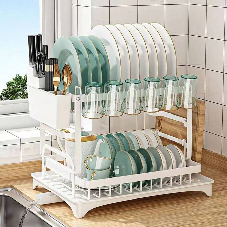 1pc Large Capacity Detachable Drain Multi-Use Cup Holder, Kitchenware & Bowl & Plate Storage Shelf, Home Decoration, Christmas Gifts, Home Gifts, Room Decoration,