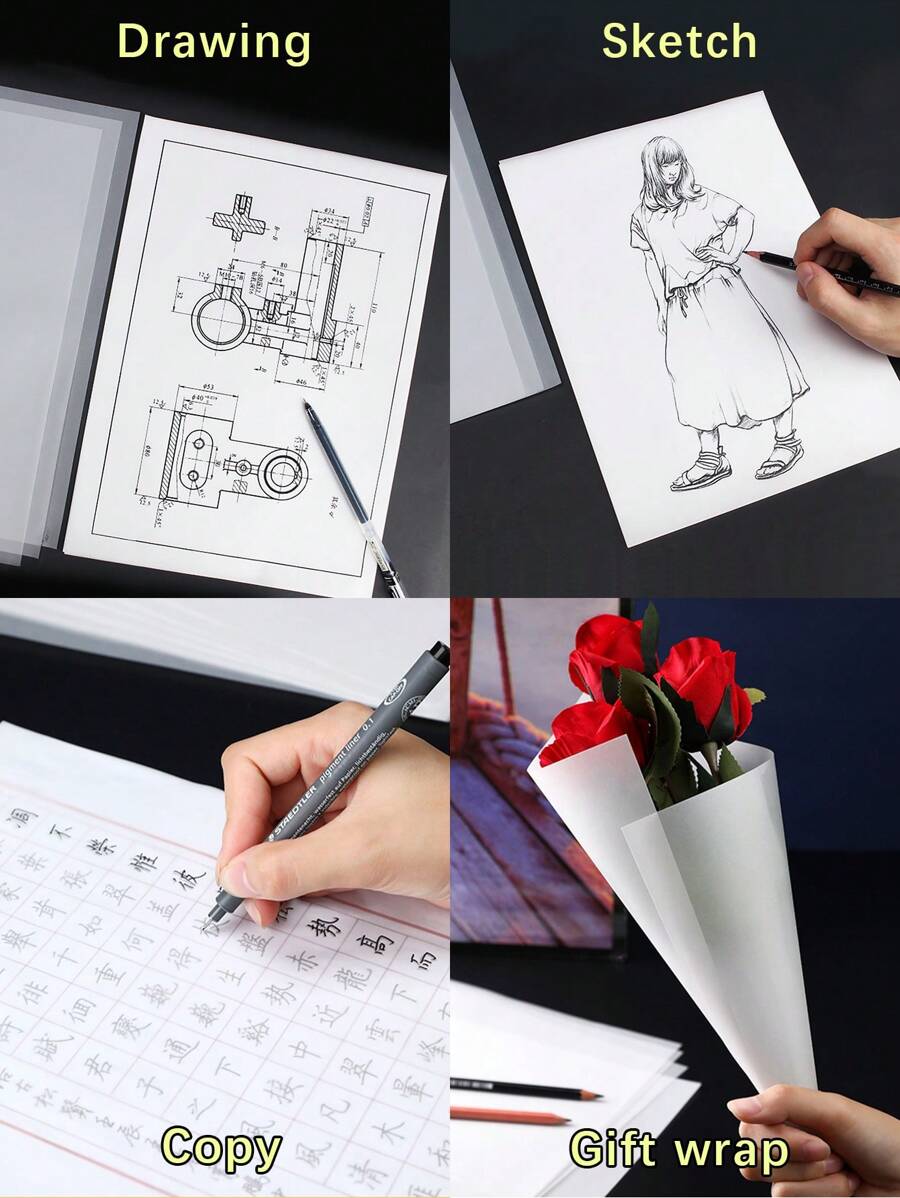 A4 Tracing Paper For Sketching, Drawing And Transfer, Thin Sulfuric