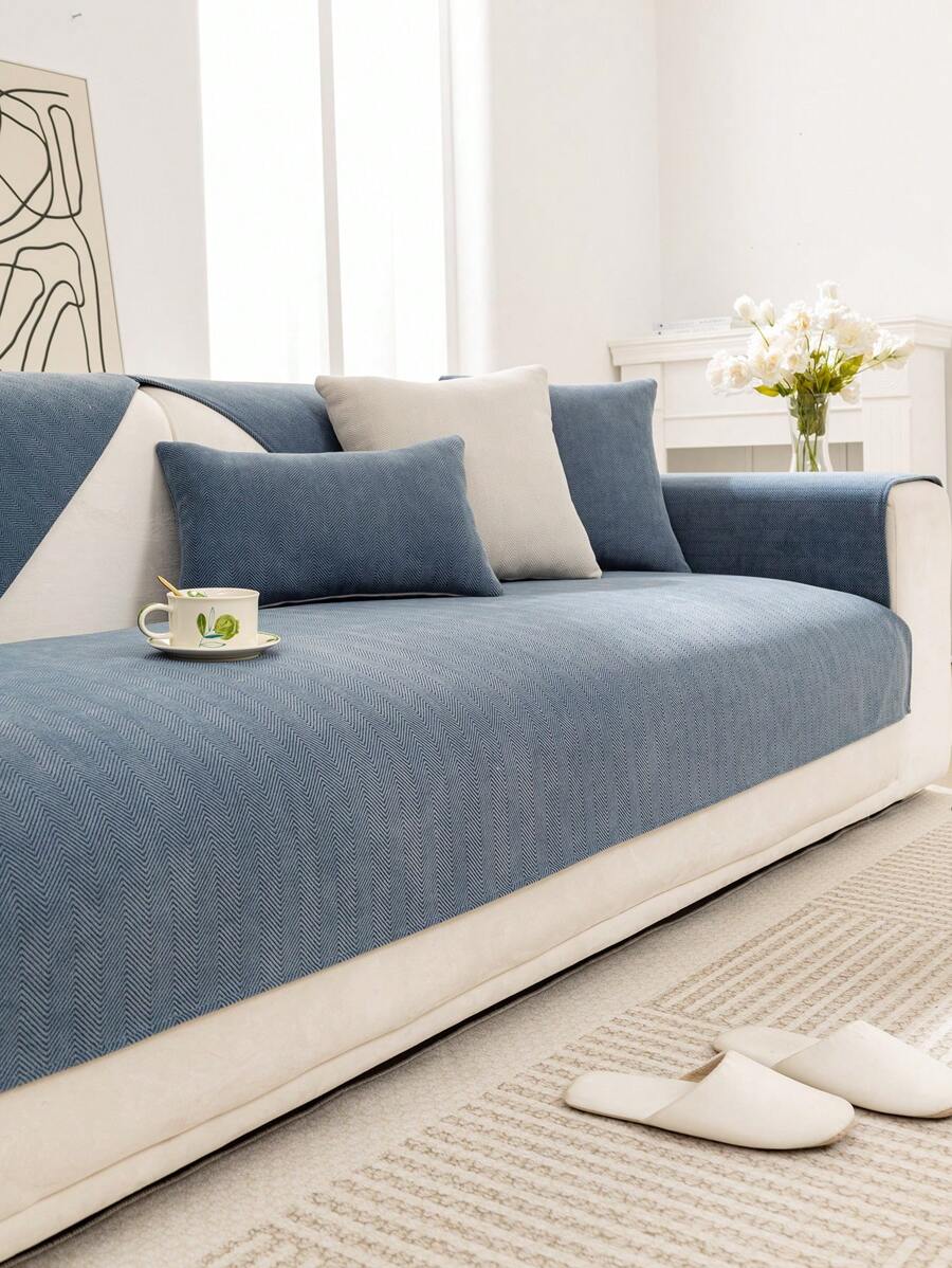 1pc Universal Modern Simple Anti-Slip Sofa Seat Cushion Cover For All Seasons