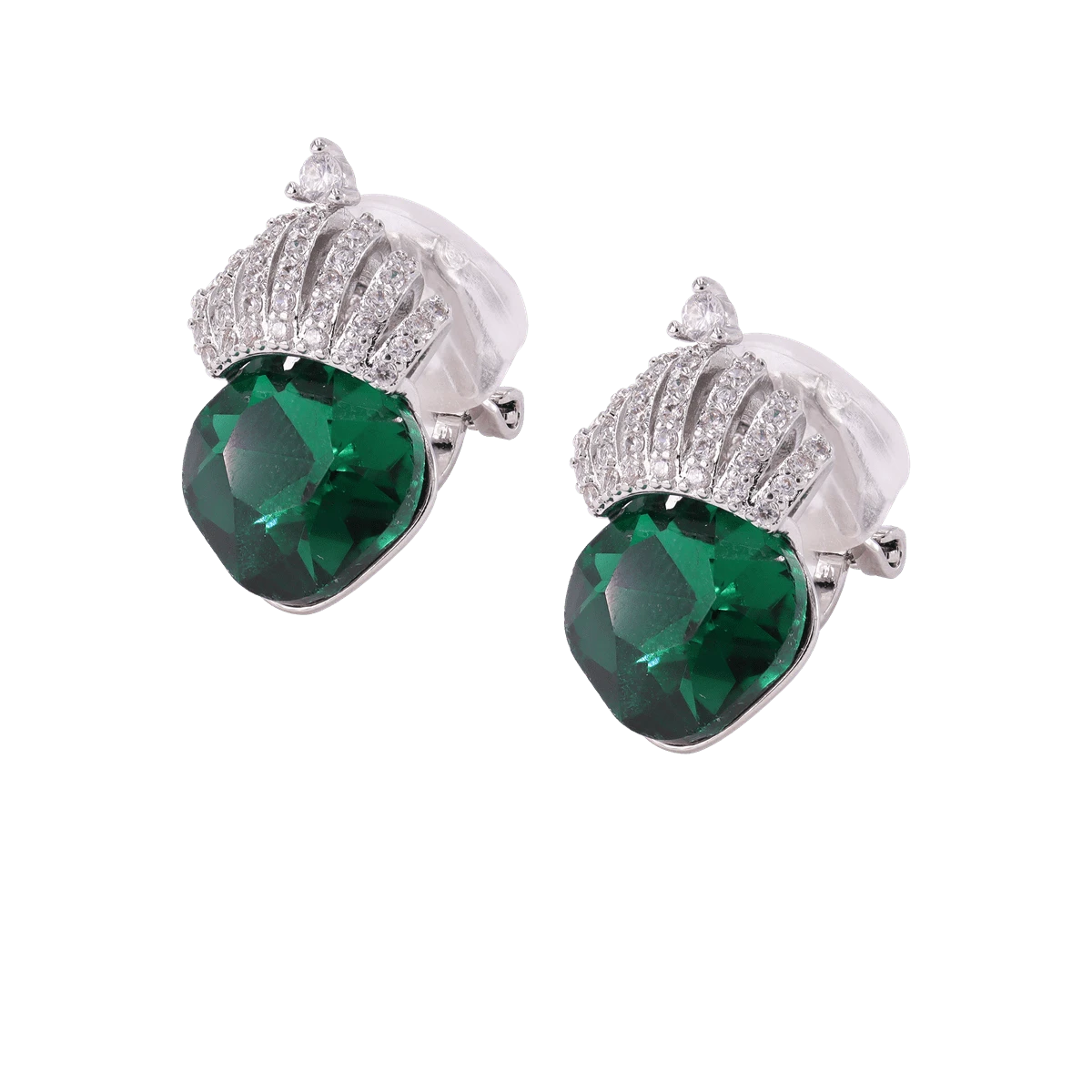 Brincos Pressão Estilo Coroa Strass Presente Luxo