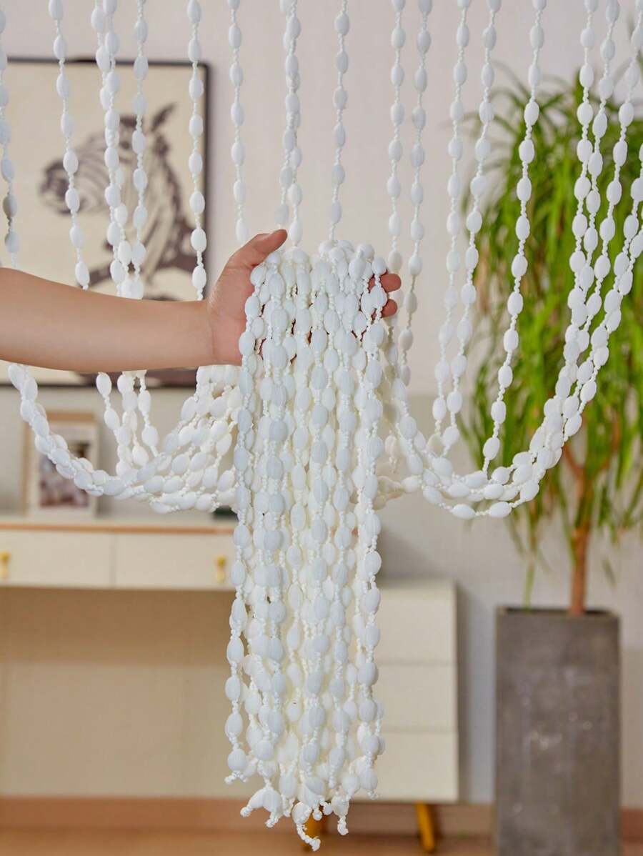 1pc Thick Line Lantern Shaped Curtain With Pom-Pom Ball Decor For Home Decoration, Room Divider Or Window Treatment