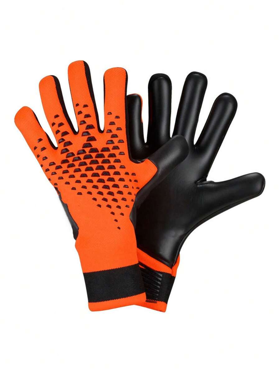 1 Pair Football Goalkeeper Gloves With Finger Protection, Anti-Slip, Breathable, Waterproof And Durable, Perfect For Training And Match Football Gloves