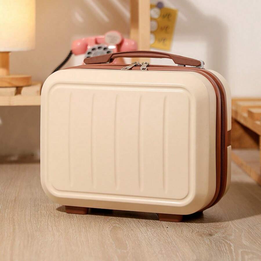 Portable 14 In Cosmetic Handbag, Lightweight Versatile Carry On Travel Luggage Bag, Suitcase Bag, 1pc Portable Cosmetic Bag, 's Travel Toiletry Bag With Handle, Multifunctional Cosmetic Bag , 1pc Portable Cosmetic Bag, 's Travel Toiletry Bag With Handle, Multifunctional Cosmetic Bag Trolley Case For School For Holiday For Honeymoon Vacation For Study Abroad For Men For Women For Boys For Girls For Students Ideal Choice For Gifts