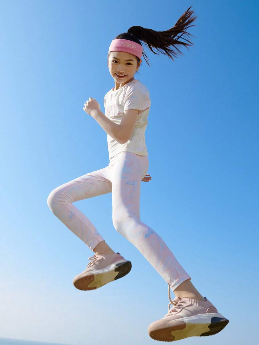 Annil Roupa de criança Calça de Yoga para Meninas, Calça de Tubarão Esportiva Menina Fashion Primavera e Outono Cintura Alta Calças Compridas Inferiores para Fora
