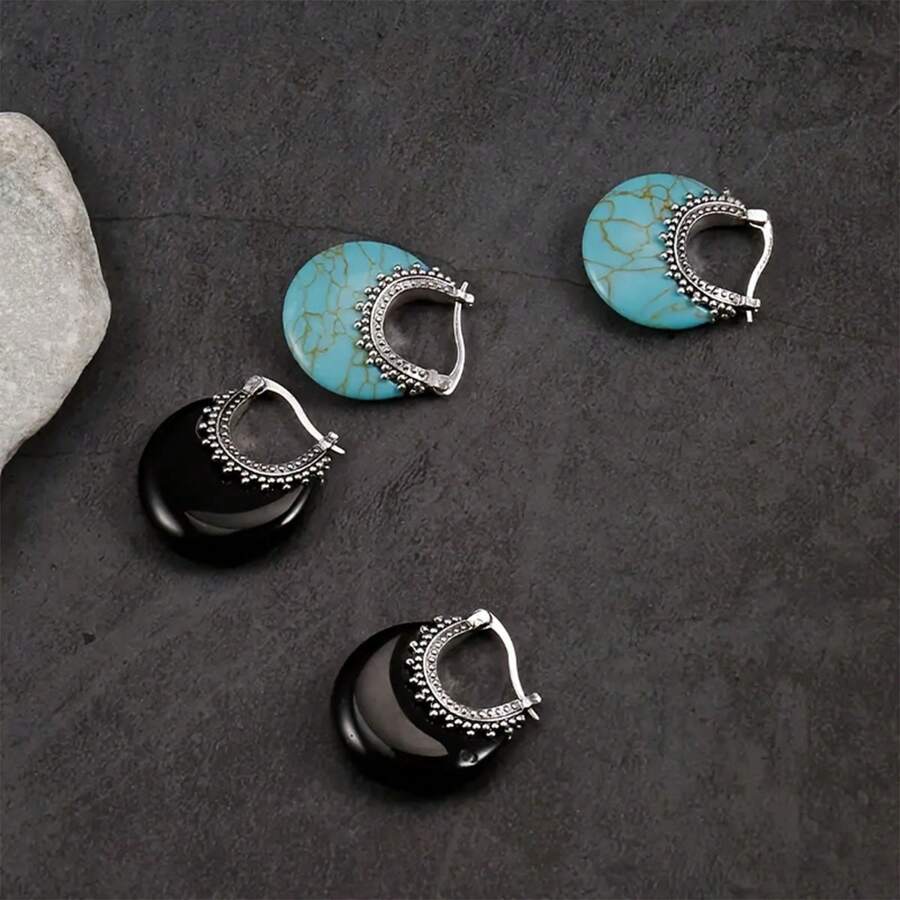1 Par De Brincos Com Design Criativo E Estiloso No Estilo Bohemian Para Uso Diário Feminino