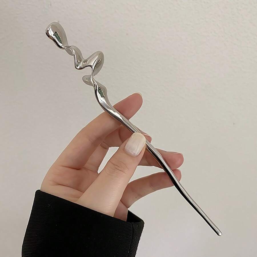 1 Stück einfache Haarspange für Dutt, Y2K Punk Metall Haarnadel, chinesische Haarclips Haarschmuck für Frauen
