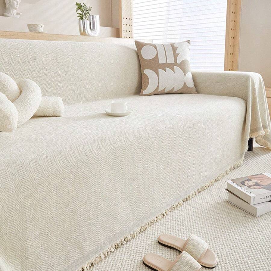 Sofa Cover Blanket, 4-Season Universal Chenille Jacquard Textured Sofa Throw Blanket, Multi-Functional Coverlet