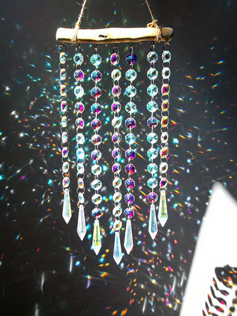 1pc Fantasy Crystal Wind Chime Hanger Raam Kamer Fantasy Regenboog Ornament Muurdecoratie Zonneschijnvanger Cadeau, Woondecoratie, Kamerdecoratie, Muurdecoratie