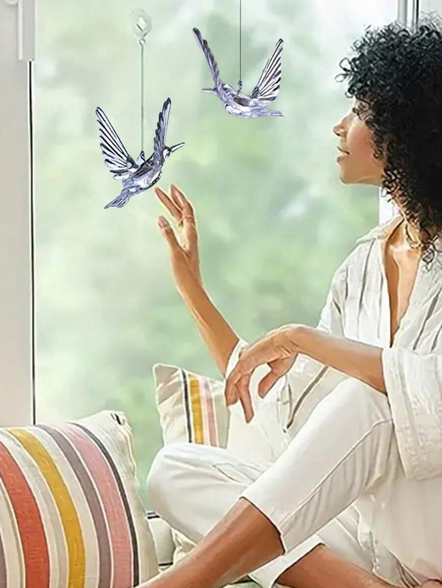 2pcs Wedding Decorations Transperent Acrylic Hummingbird For Party Backdrop, Home Ceiling Decor,Home Decor ,Room Decor,Wall Decor Gifts Birthday Graduation