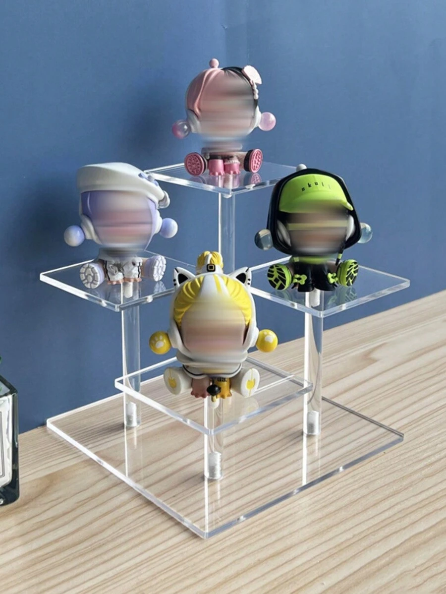 Clear Acrylic Multi-Layer Step Shelf For Displaying Anime Figures, Car Models, Perfumes, Cosmetics And Other Beauty Products,For Holiday Beach, Bathroom Collection, Bedroom Collection, Large Capacity