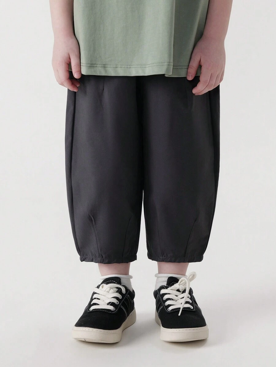 MARC&JANIE Pantalon à la forme de carotte décontracté et ample pour garçon jeune, printemps