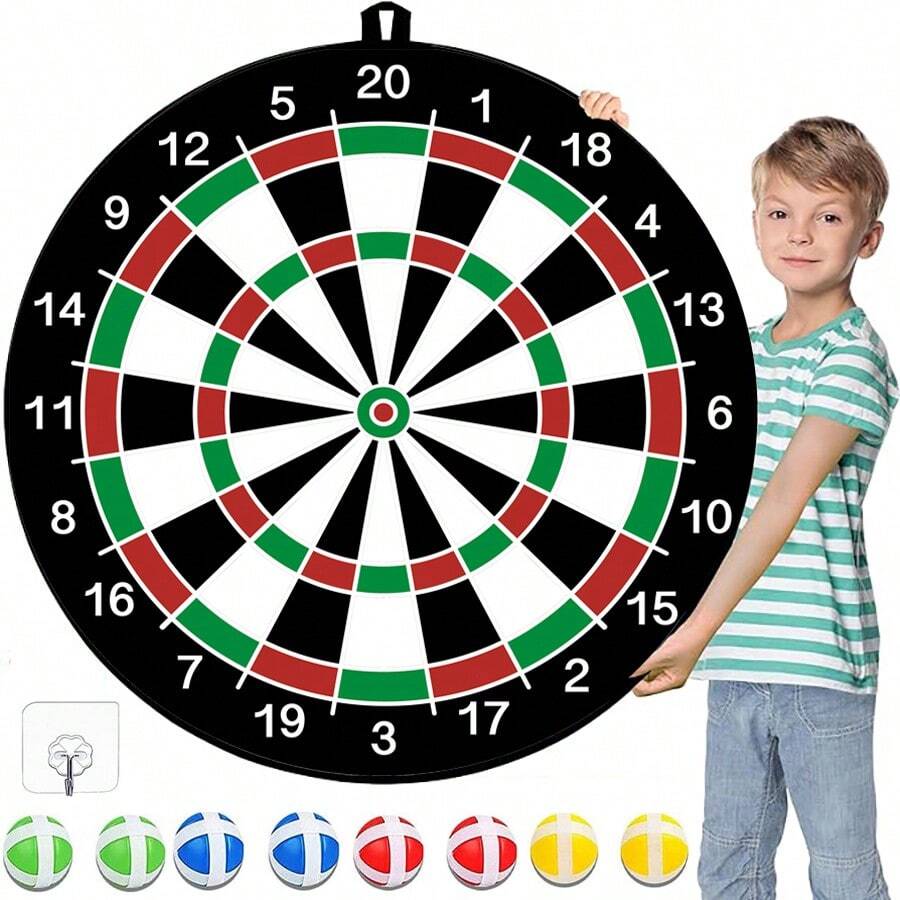 1 SET Tablero de dardos grande de 29 pulgadas - 8 bolas adhesivas, diversión para interiores/exteriores, regalo de cumpleaños perfecto, juguetes para niños>Juego de cerebro,Juguetes de astronauta,Juegos>Otros juegos al aire libre,Juguetes para niños,Juguetes para niños,Juegos