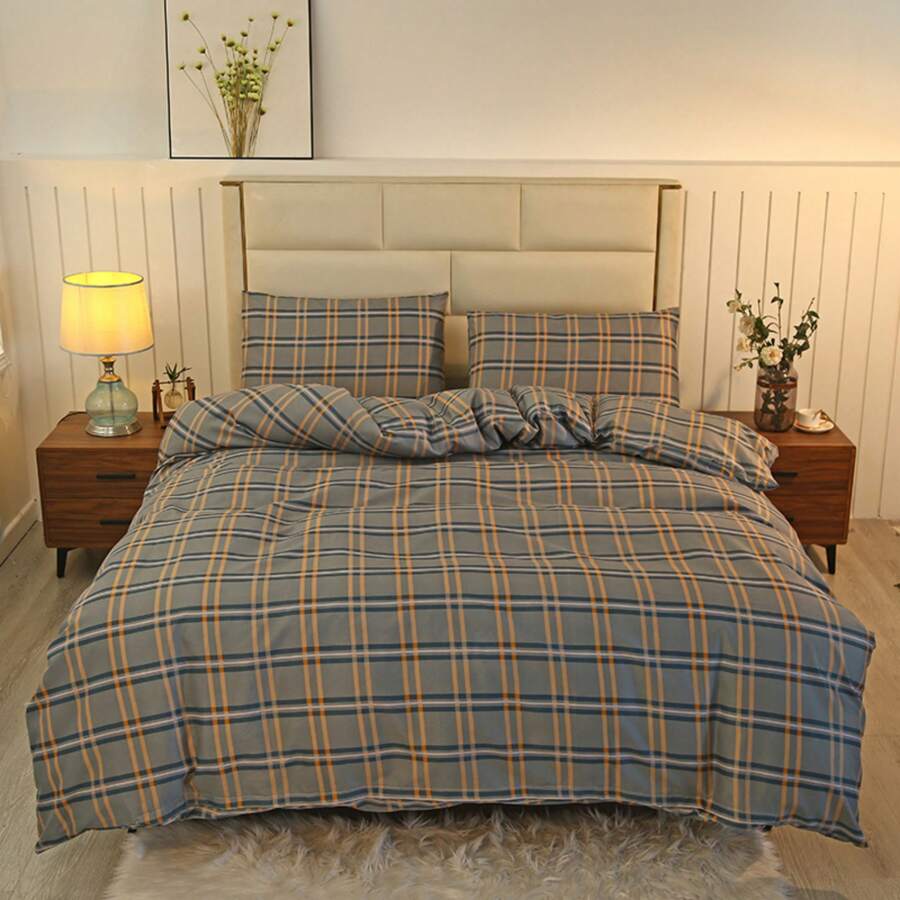 3 Piezas De Cubierta Nórdica Con Estampado Floral De Estilo Sencillo Y Cómodo Y Conjunto De Funda De Almohada (sábana Y Relleno No Incluidos)