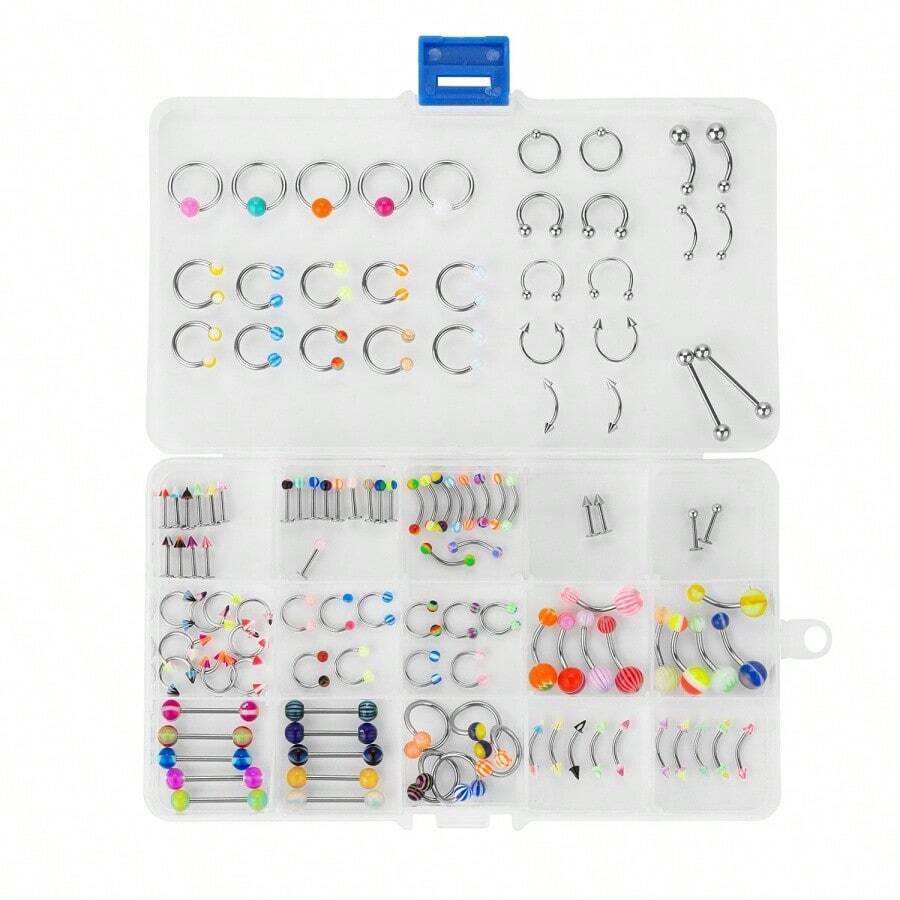 Conjunto De Piercings Para El Cuerpo Mixto De 110 Piezas En Colores