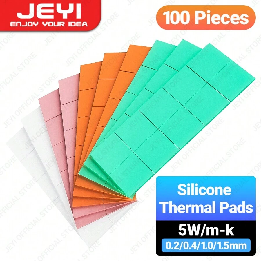 Jeyi 100-pack Wärmeleitfähige Silikonpads, M.2 Ssd Nvme Ngff Wärmeleitpad Für Pc Laptop Kühlkörper/gpu/cpu/led Grafikkarte