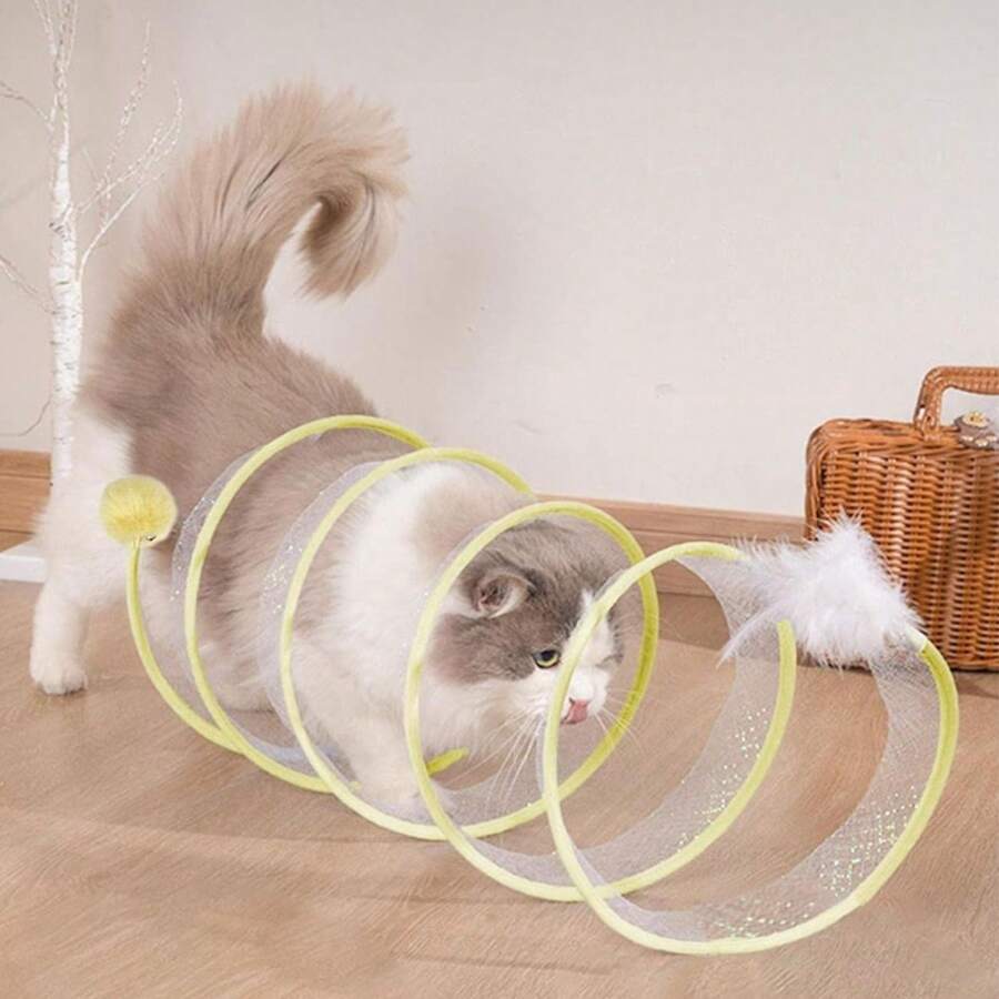 Brinquedo Para Gatos Pets Túnel Labirinto Mola maluca interativo