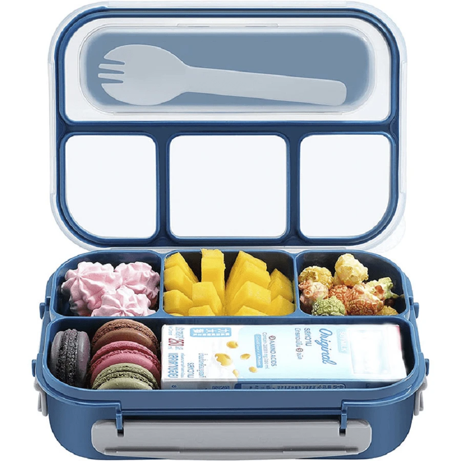 Lonchera Termica Escolar Infantil Niña Niño Mujer Vento Bento Fiambrera Lunch Hombre Desmontable kawaii Hermetico Cubiertos Cuchara Contenedor Escolar Lunch Box Caja de almuerzo con Cuchillería Para Comida Lonchera
