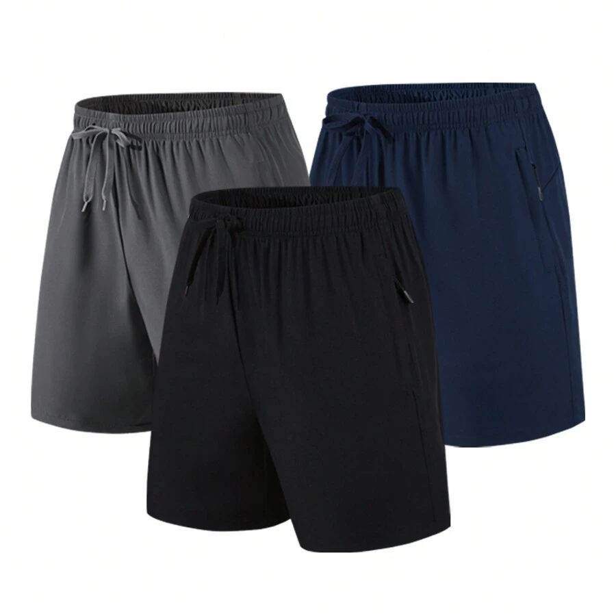 Pantalones cortos deportivos de estilo novio, paquete de 3, ligeros, para correr, entrenamiento, atletismo, baloncesto, con cintura elástica, para verano